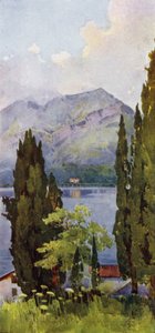 Monte Crocione, Comosjön (färg litho) av Ella Du Cane