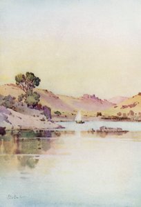 Klostret St Simon, Assuan (färg litho) av Ella Du Cane