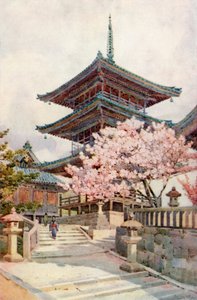 Pagoden, Kyomidzu (färg litho) av Ella Du Cane