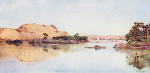 Sirdars ö och arabiska shejkens grav från Elephantine (färg litho)