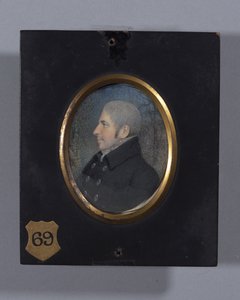 Profil Porträtt av en okänd man (akvarell på elfenben)