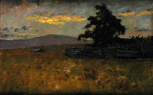 Grön och guld (olja på duk)