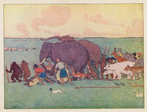 Noaks ark: processionen (färglitografi) av Elmer Boyd Smith