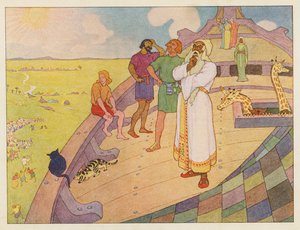 Noaks ark: I väntan på regnet (färglitografi) av Elmer Boyd Smith