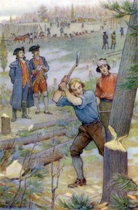 Våra yxor... sattes genast igång för att hugga ner träd av Elmer Boyd Smith