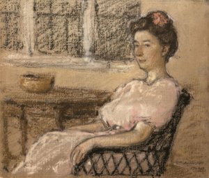 Sittande kvinna i rosa, 1902.