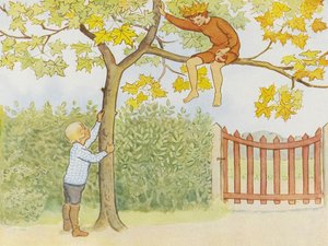 Lasse Liten I Trädgården 1923 001 av Elsa Beskow