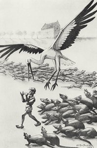 Nils, råttorna och gåsen, illustration från 