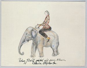 Prins Yussuf rider på sin lilla blå elefant - ... av Else Lasker Schüler