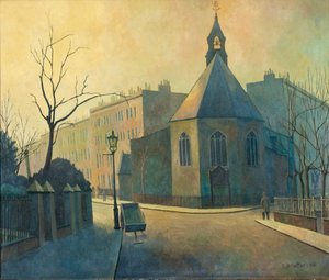 Gatubild, Johannes Döparens kyrka, norra London av Elwin Hawthorne