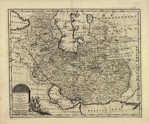 Ny och korrekt karta över Persien, med Safavid- och Mughalriket