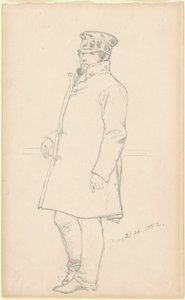 Man i mössa och kappa av Emanuel Gottlieb Leutze