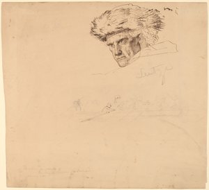 Studier för "Washington Crossing the Delaware" [recto] av Emanuel Gottlieb Leutze