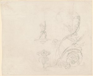Studier av fontändekorationer av Emanuel Gottlieb Leutze