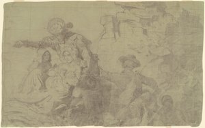 Studie för "Westward the Course of Empire Takes its Way" av Emanuel Gottlieb Leutze