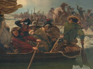 Washington korsar Delawarefloden, 25 december 1776 av Emanuel Gottlieb Leutze
