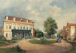 Emanuel Stöckler Familjen Albert Hardts lantställe i Hadersdorf nära Wien 1854 av Emanuel Stöckler