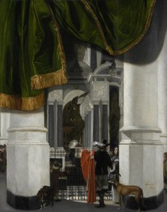 Interiör av Nieuwe Kerk i Delft med Vilhelm den tiges grav av Emanuel de Witte