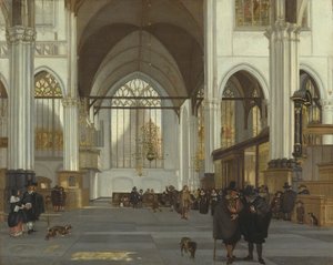 Interiör av den gamla kyrkan, Amsterdam, 1659
