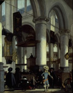 Interiör av Oude Kerk, Delft av Emanuel de Witte
