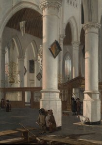 Interiör av Oude Kerk, Delft, troligen 1650. av Emanuel de Witte