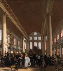Interiör av den portugisiska synagogan i Amsterdam av Emanuel de Witte