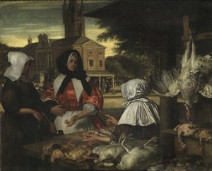 Fågelmarknaden, Amsterdam av Emanuel de Witte