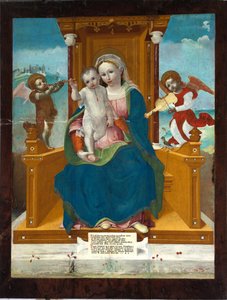 Madonna och barn med änglar av Emanuele Macario