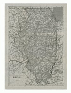 Karta över Illinois, USA, c1910-talet.