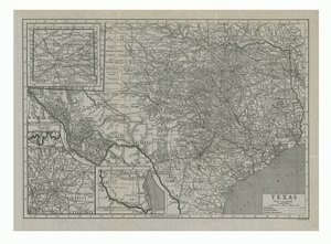 Karta över Texas, USA, c1910-talet. av Emery Walker