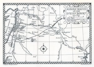Järnvägs- och motorvägar och rörledningar, Syriens öken, 1937 av Emery Walker