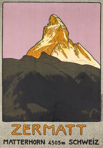 Affischreklam Zermatt, Schweiz