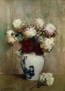 Mums i en orientalisk vas av Emil Carlsen