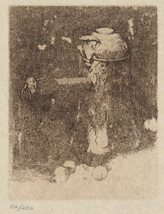 Stilleben med koppar och lök av Emil Carlsen