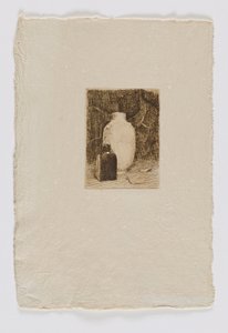 Stilleben med vas och flaska (fm. portfölj) av Emil Carlsen