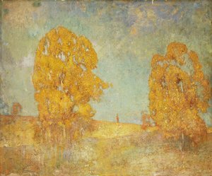Solbelyst landskap av Emil Carlsen