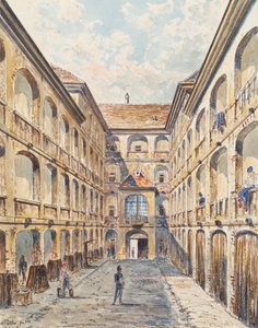 Den första innergården till Salzgries kasern i Wien