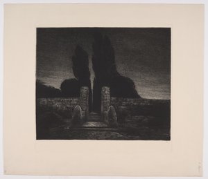 En kyrkogård. Kväll av Emil Krause