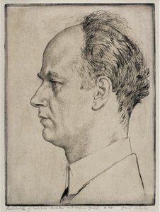 Porträtt av Wilhelm Furtwaengler (1886-1954) - Orlik, Emil (1870-1932) - 1928 - Etsning - 39x31,5 - Privat samling av Emil Orlik
