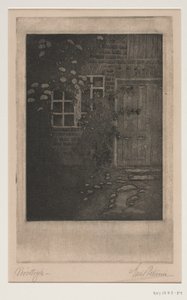 Husvägg med blommor av Emil Petersen