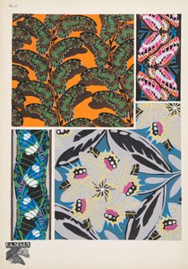 Tallrik 17, från Butterflies, pub. 1925 (stenciltryck) av Émile Allain Séguy