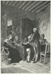 Ludvig XVI och hans familj fängslade i templet