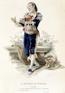 Figaro i "" The Marriage of Figaro"" - i "" Complete Works of Beaumarchais"", teckningar av Emile Bayard, red. Laplace Sanchez & cie, Paris av Emile Antoine Bayard