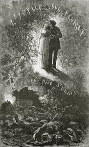 Marius och Cosette, 1800-talet (bw gravyr) av Emile Antoine Bayard