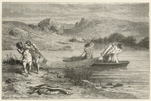 Fiskare i den polerade stenens tidsålder av Emile Antoine Bayard