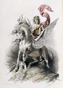 Poetisk konst i konstverk av Nicolas Boileau. Illustration E. Bayard. Paris 1873, Laplace Sanchez och Cie editeurs (gravyr) av Emile Antoine Bayard