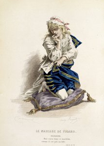 Suzanne i "" The Marriage of Figaro"" - i "" Complete Works of Beaumarchais"", teckningar av Emile Bayard, red. Laplace Sanchez & cie, Paris av Emile Antoine Bayard