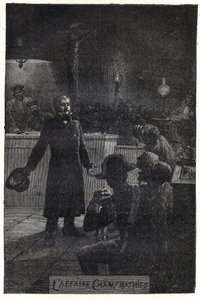 Champmathieu-fallet: Monsieur Madeleine avslöjar sin sanna identitet i rättegången mot en fattig man, Champmathieu, hans look-alike, för att undvika att han döms i hans ställe "" Je suis Jean Valjean""" - Illustration av Emile Bayard (1837- 1891) för "" Le