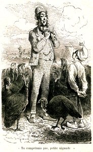 Engelsmannen vill köpa kalkoner, men Julien förstår inte hans dialekt av Emile Antoine Bayard