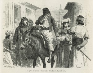 The Leproux Quest in Chio, teckning av Emile Bayard, för att illustrera berättelsen "Ön Chio" (Östra Turkiet), 1877, av Dr A.Testevuide. Gravyr i Le tour du monde av Emile Antoine Bayard